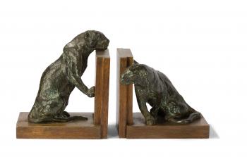Résultat de vente des Deux lionnes de Roger Godchaux. Estimation gratuite de bronzes animaliers et serre-livres en bronze avec Artexpertise.fr