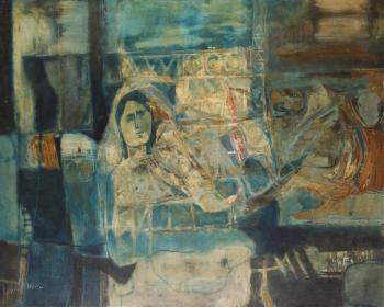 Résultat de vente et cote de M’hamed Issiakhem. Estimation gratuite de tableaux modernes et contemporains avec Artexpertise.fr avant vente aux enchères.